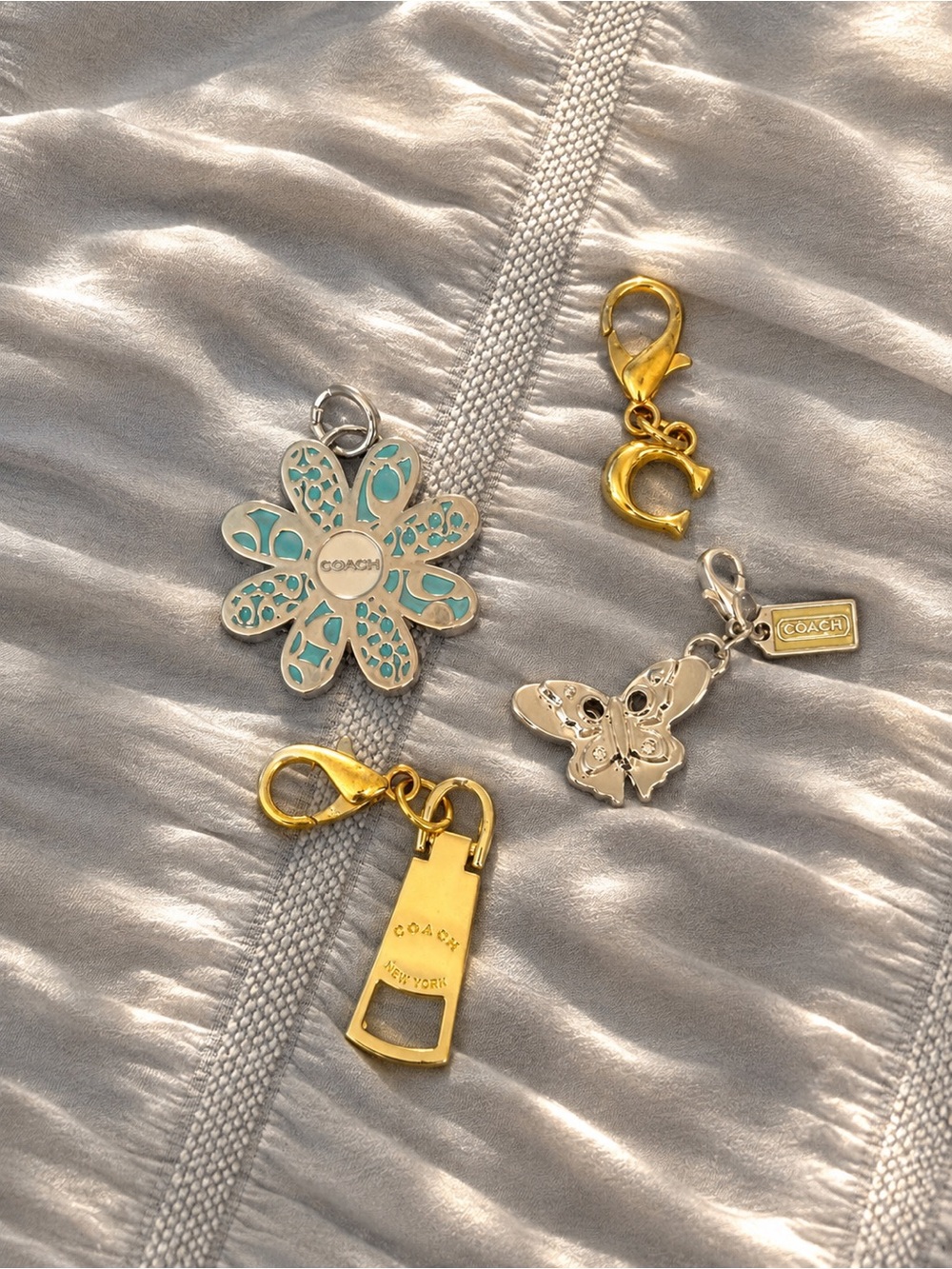 Lot of Authentic Repurposed Coach Charms Keychains